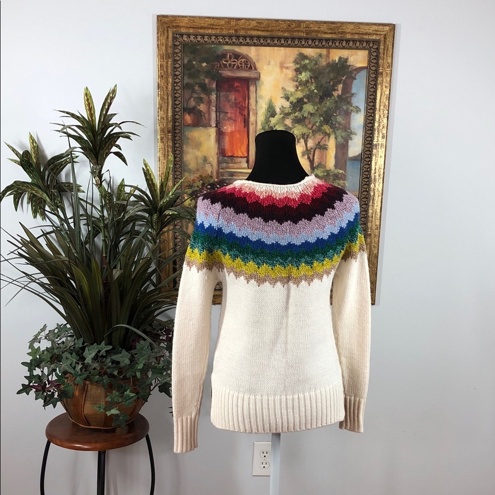 American Eagle Outfitters Rainbow Chevron Sweater XXS Wool Blend Pullover Y2K - Picture 3 of 10